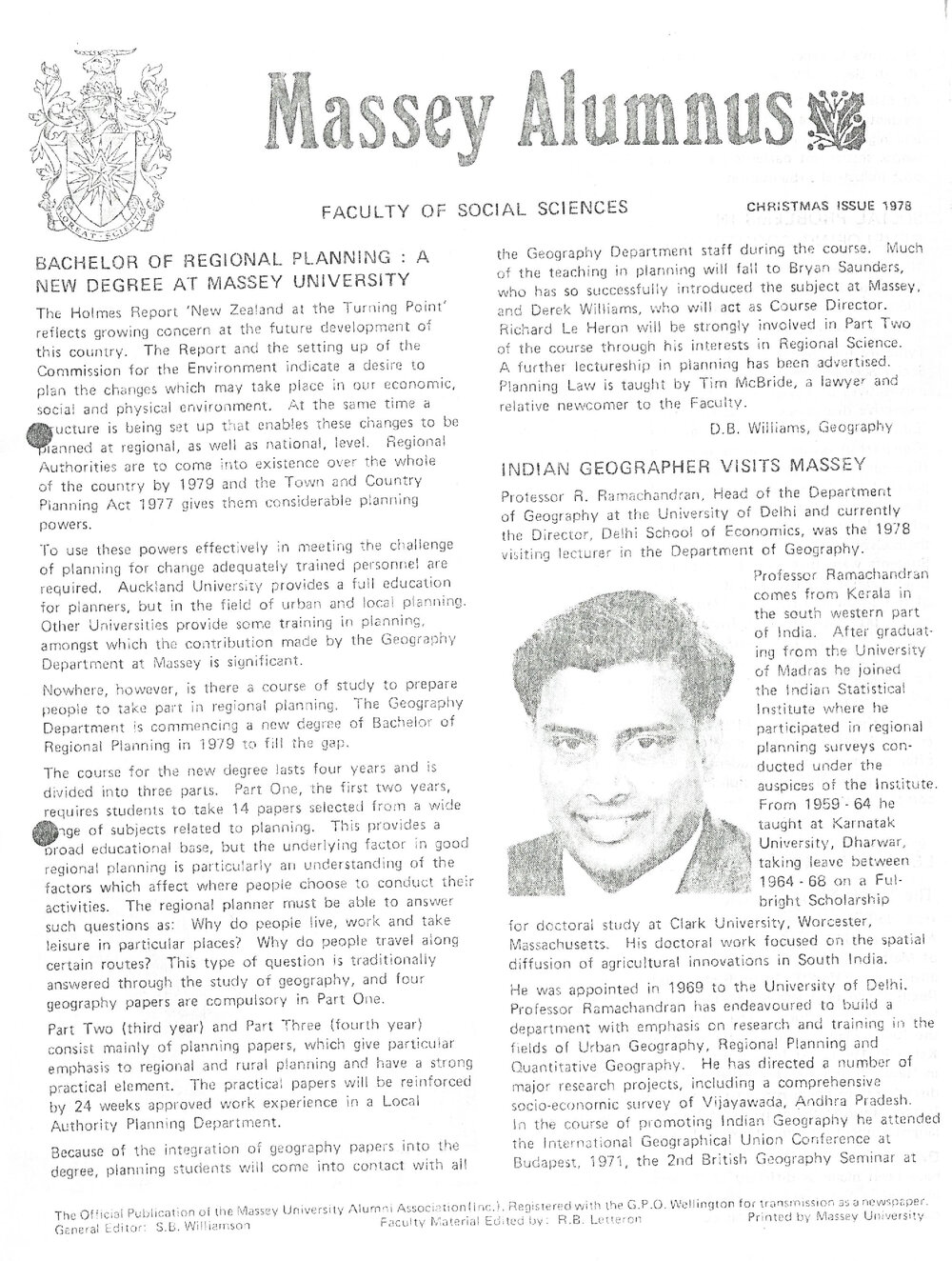 Massey Alumnus - Faculty of Social Sciences, December 1978