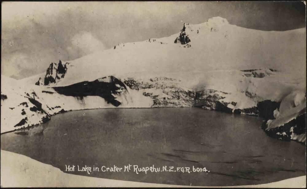 Hot lake crater Mt Ruapehu, N.Z.
