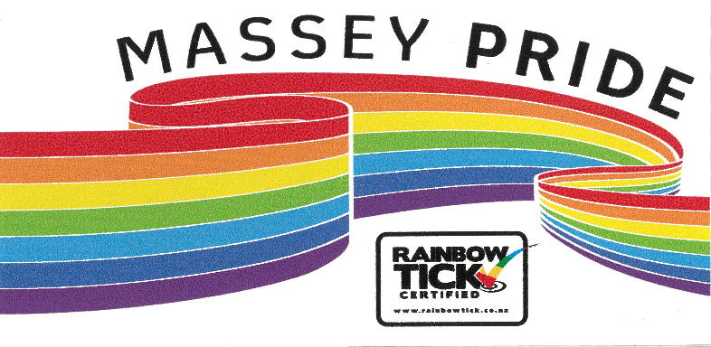 Out&amp;About@Massey. Massey Pride sticker, 2015