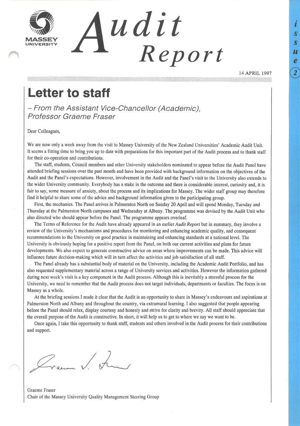 MU Audit Report, 2, 14 April 1997