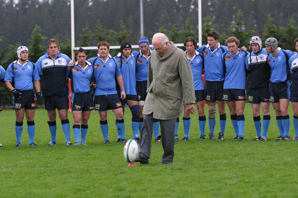 Massey University Rugby Football Club. Seventy-fifth jubilee match kickoff, 5 June 2004.