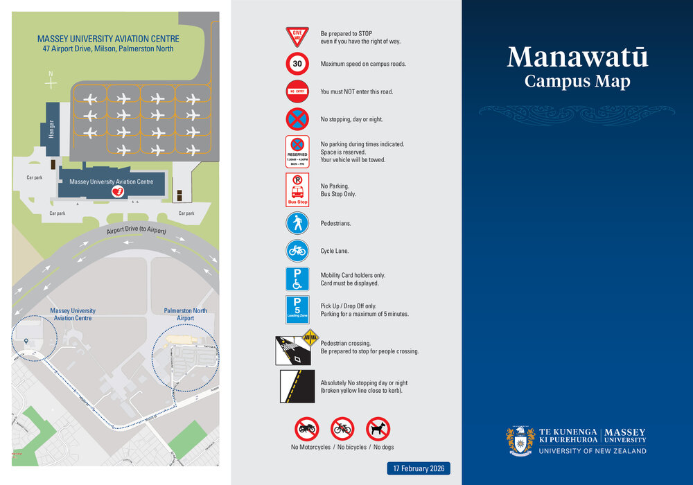 Campus Map, Massey University, Manawatū, 2026