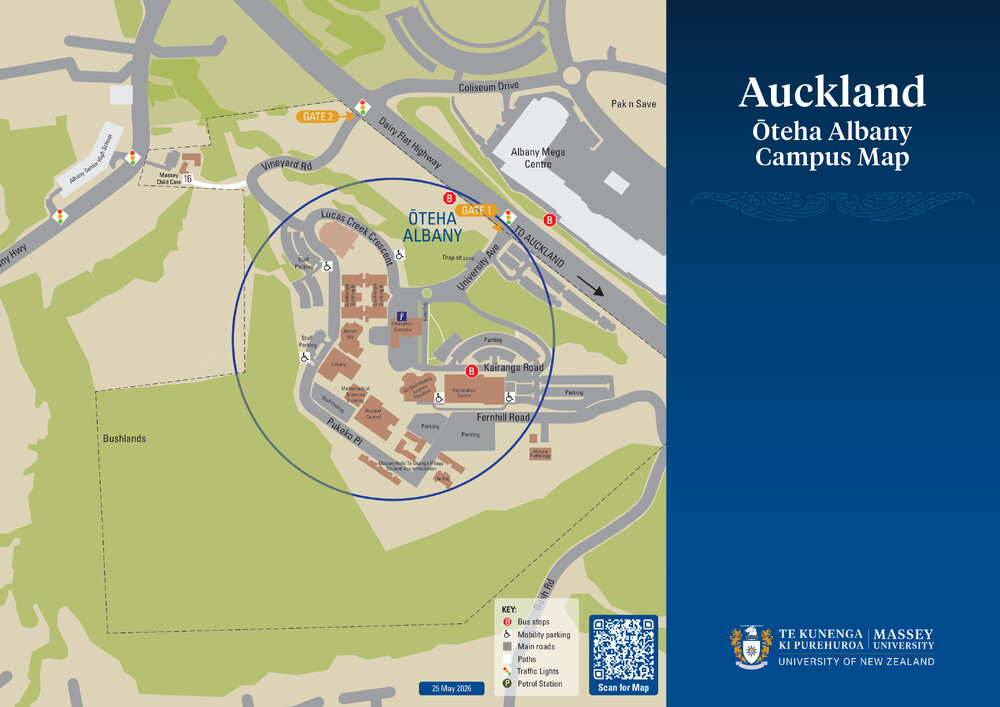 Campus Map, Massey University, Auckland, 2026