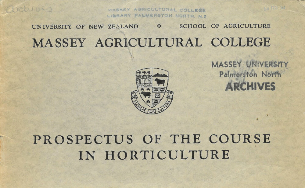 Prospectus of the Course in Horticulture, 1943