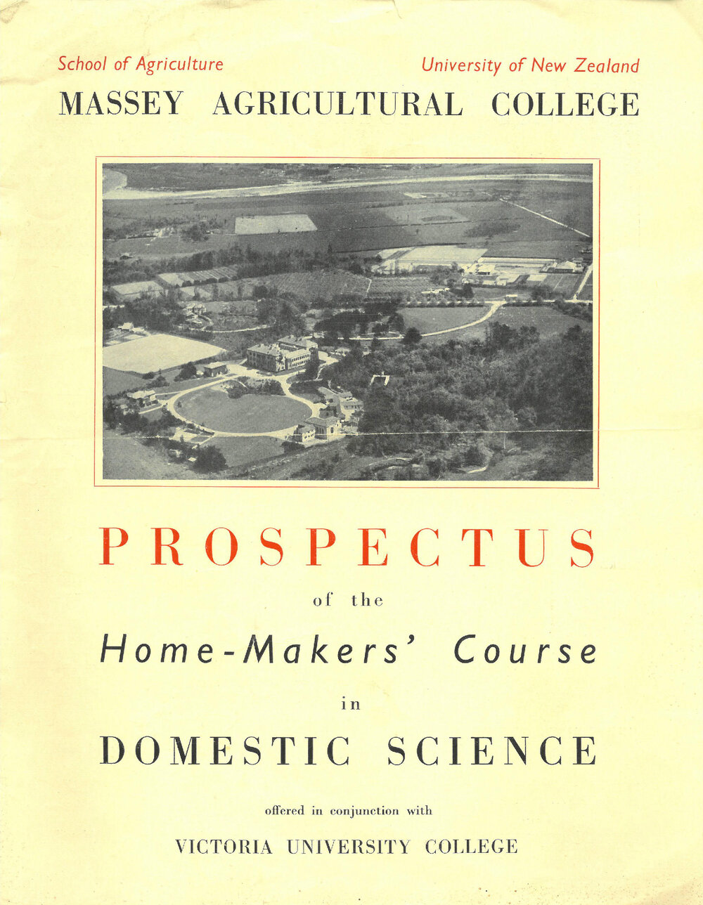 Prospectus of the Home-Makers' Course in Domestic Science, 1939-1940