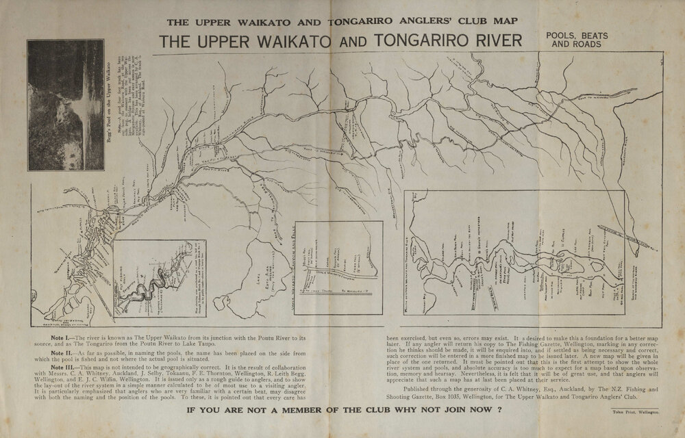 The Upper Waikato and Tongariro Anglers' Club map