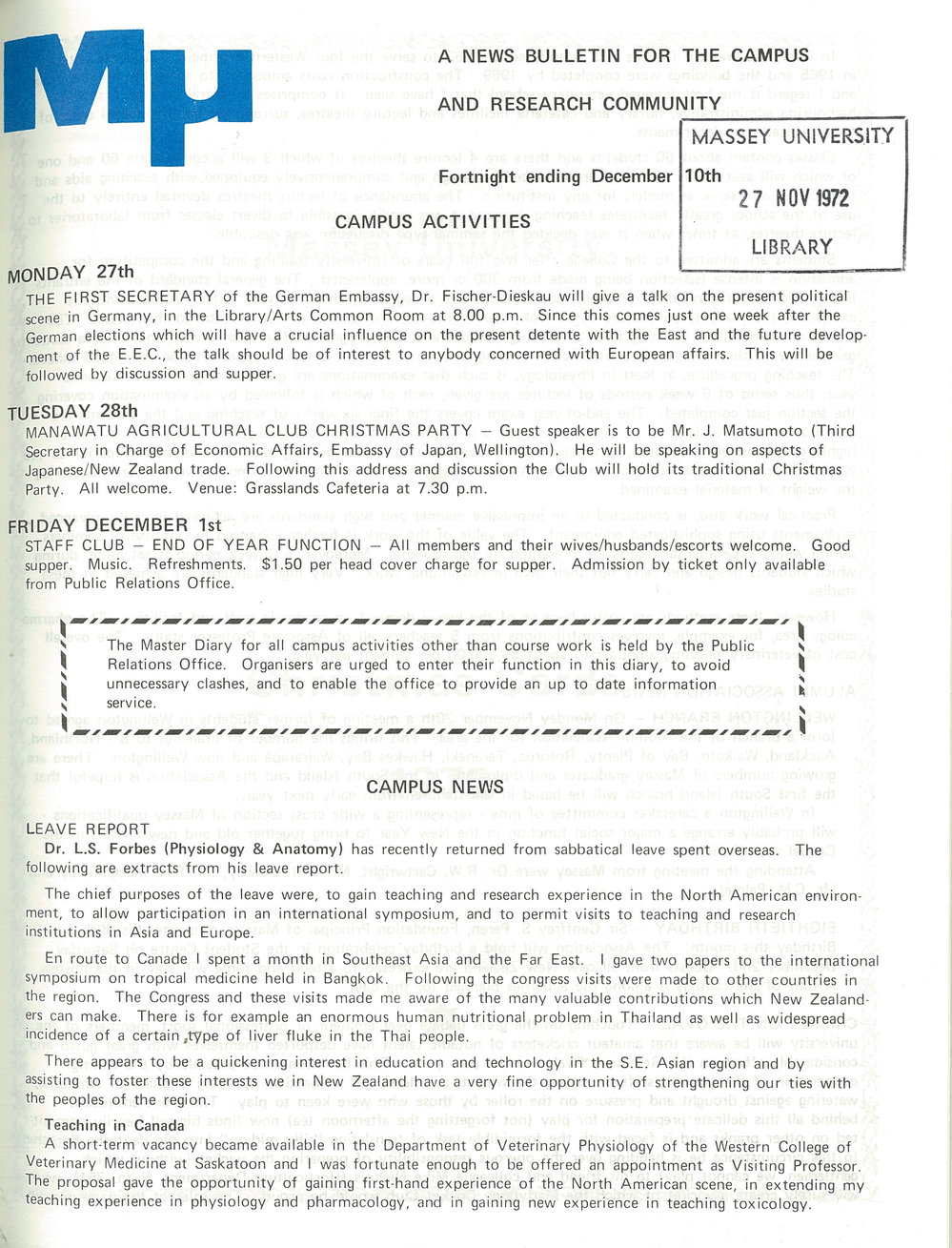 MU, 10 December 1972