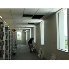Library, Auckland campus. Library Extension, temporary wall, 19 December 2008