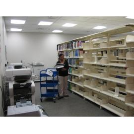 Library, Auckland campus. Library Extension, temporary wall, 19 December 2008