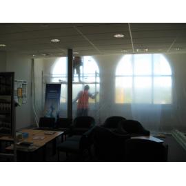 Library, Auckland campus. Library Extension, temporary wall, January 2009