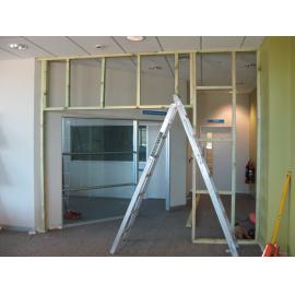 Library, Auckland campus. Library Extension, temporary wall, January 2009