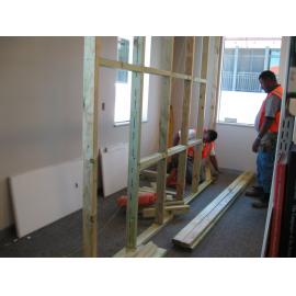 Library, Auckland campus. Library Extension, temporary wall, January 2009