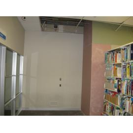 Library, Auckland campus. Library Extension, temporary wall, January 2009