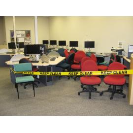 Library, Auckland campus. Library Extension, temporary wall, January 2009