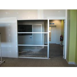 Library, Auckland campus. Library Extension, temporary wall, January 2009