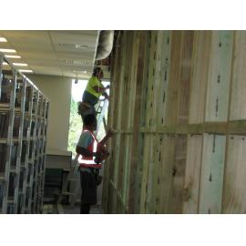 Library, Auckland campus. Library Extension, temporary wall, January 2009