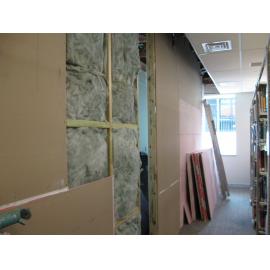 Library, Auckland campus. Library Extension, temporary wall, January 2009