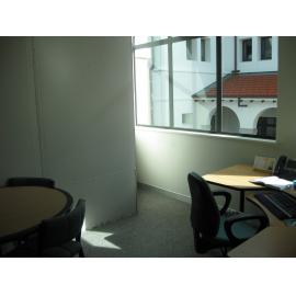 Library, Auckland campus. Library Extension, temporary wall, January 2009