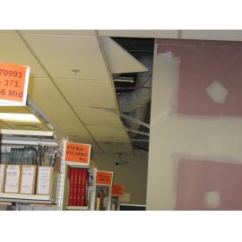 Library, Auckland campus. Library Extension, temporary wall, January 2009