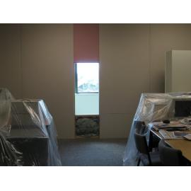 Library, Auckland campus. Library Extension, temporary wall, January 2009