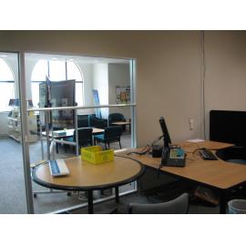 Library, Auckland campus. Library Extension, temporary wall, January 2009