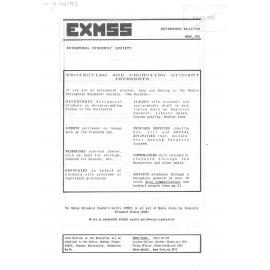 EXMSS Newsletter, March 1989
