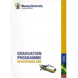Graduation Programme, 2003-11-28, Palmerston North