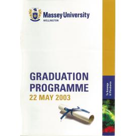 Graduation Programme, 2003-05-22, Wellington