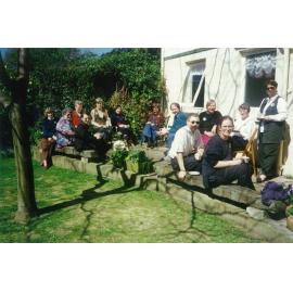 Library Acquisitions Department having tea, 1996