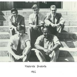 Massey Agricultural College. Masterate students, 1952