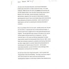 Honorary doctorate citation, Lauris Edmond, 1988