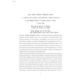 Honorary doctorate citation, Mr. Justice Edward Durie (English translation), 1999