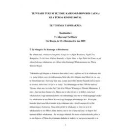 Honorary doctorate citation, Turoa Kiniwe Royal (Maori translation)