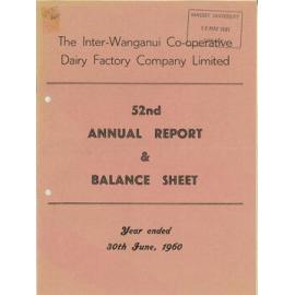 Inter-Wanganui Co-operative Dairy Factory Company Limited. Annual report, 1960