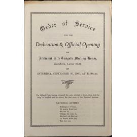 Ephemera related to opening of meeting house Arohanui ki te Tangata, 1960