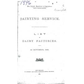 List of Dairy Factories, 1896