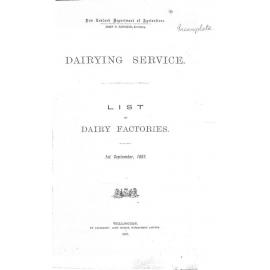 List of Dairy Factories, 1897