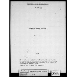 New Zealand Papers, 1836-1887, manuscripts in the Mitchell Library, CY reel 154, C184