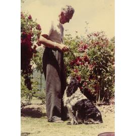 William Albert Jacques with a dog, 30 January 1962