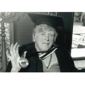 Julia Wallace with her Massey Medal, 1991