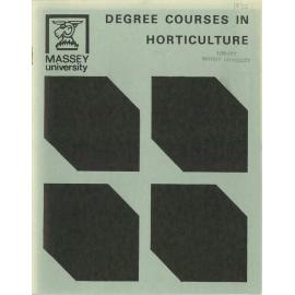 Information Series No 4, Degree Courses in Horticulture, 1972