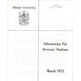 Information Series No 14, Information for Overseas Students, 1972
