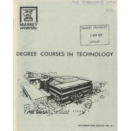 Information Series No 6, Degree Courses in Technology, 1973