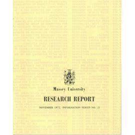 Information Series No 21, Research Report (November 1972), 1973