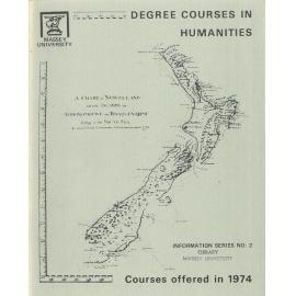Information Series No 2, Degree Courses in Humanities, Courses offered, 1974