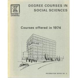 Information Series No 3, Degree Courses in Social Sciences, Courses offered, 1974