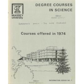 Information Series No 7, Degree Courses in Science, Courses offered, 1974