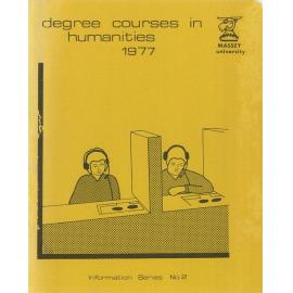 Information Series No 2, Degree Courses in Humanities, 1977