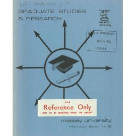 Information Series No 16, Graduate Studies and Research, 1978