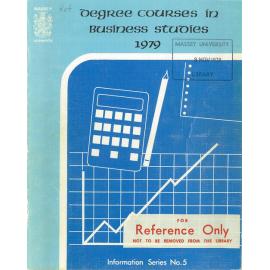 Information Series No 5, Degree Courses in Business Studies, 1979